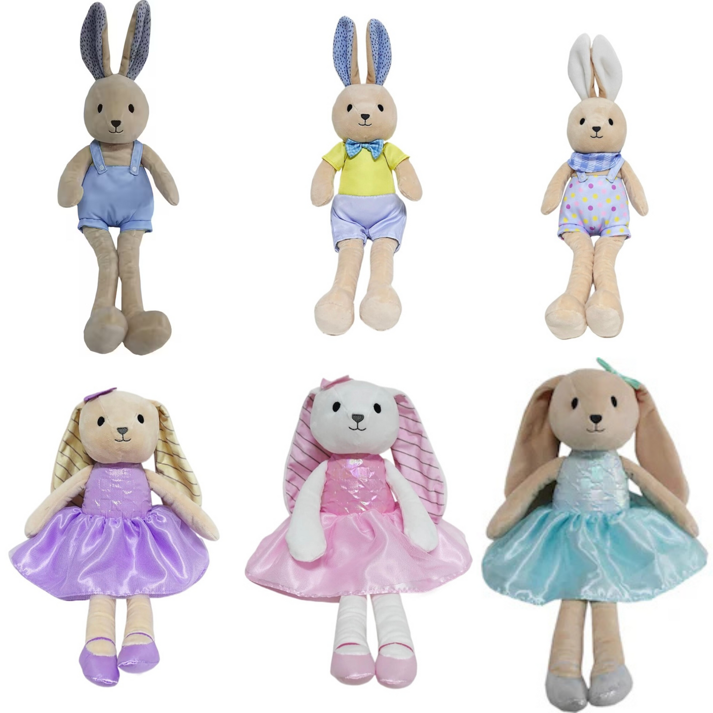 Dressed 43CM plush bunnies