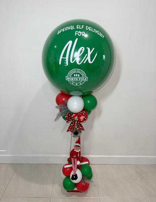 Green Elf Arrival Balloon Stand