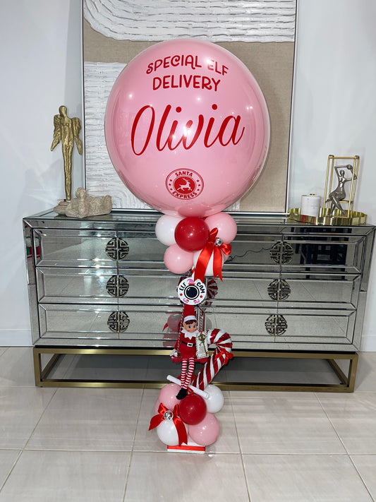 Pale Pink Elf Arrival Balloon Stand