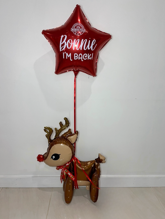 Reindeer & Helium Star Elf Arrival Balloon
